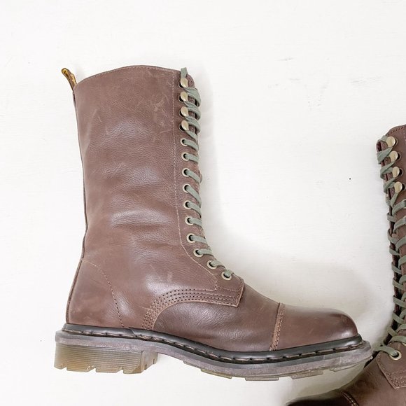Dr. Martens Brown Combat Boots Womens Size 8 No Box - Picture 9 of 12